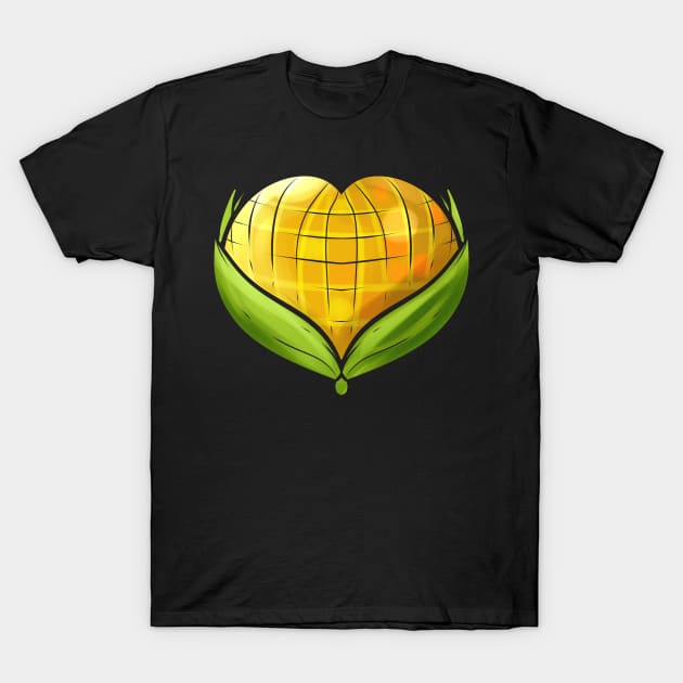 Corn On the Cob In Heart Shape - Vegetarian - Go Vegan T-Shirt by SinBle